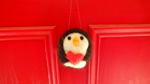 wool penguin ornament