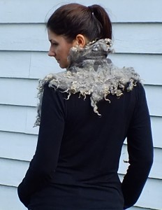 gray lock felted scarf